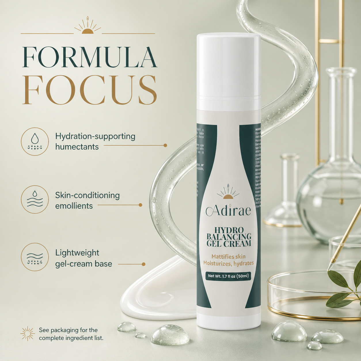Formula details for Hydro Balancing Gel Cream